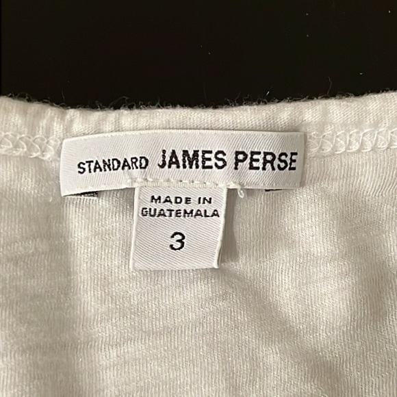JAMES PERSE Standard Cotton white rolled sleeve Tshirt Dress, lined, size L - Picture 4 of 15